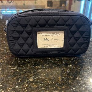 Vera Bradley Quilted Black Cosmetic Bag